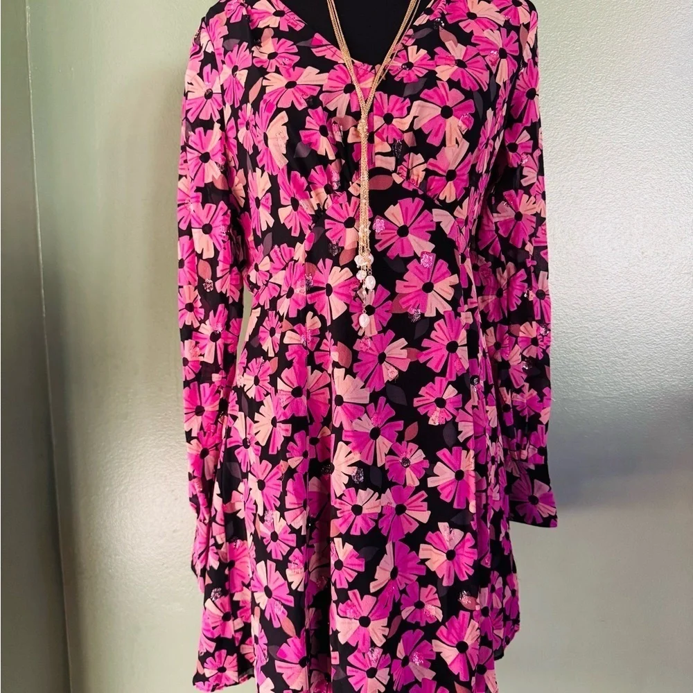 Kate Spade Pink Floral Long Sleeve Dress